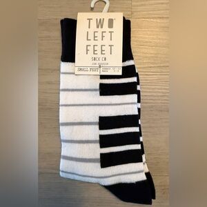 Two Left Feet Sock Co Unisex Sock Piano M Size 5-8 W 5.5-9.5 Small Feet NEW